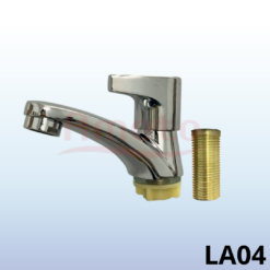 VÒI LAVABO THAU MẠ CROME TAY DẤU HỎI - AMOTO - LA04